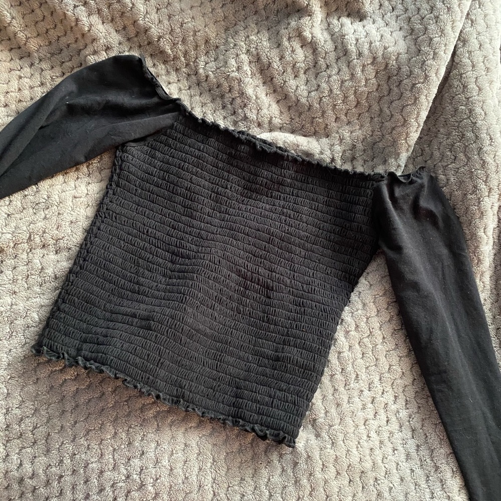 Black off the shoulder top